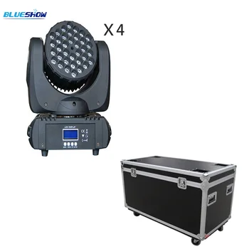 

4pcs+flightcase, Beam Moving Head LED 36x3W RGBW Cree Lamp wash Light stage lighting dj Disco DMX