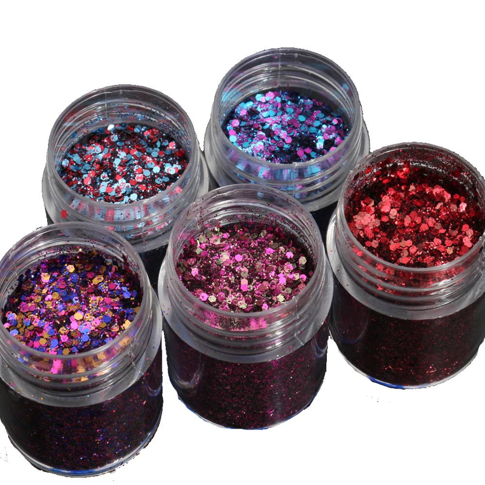 1 BOX 10ML GLITTER MIXES SEQUINS SHINING MIXED GLITTER POWDER SEQUINS