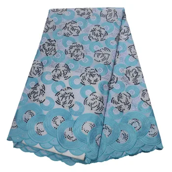 

Swiss Voile Lace 2018 High Quality Sky blue Lace in switzerland 100% cotton lace fabric for men African voile lace JJ123-1