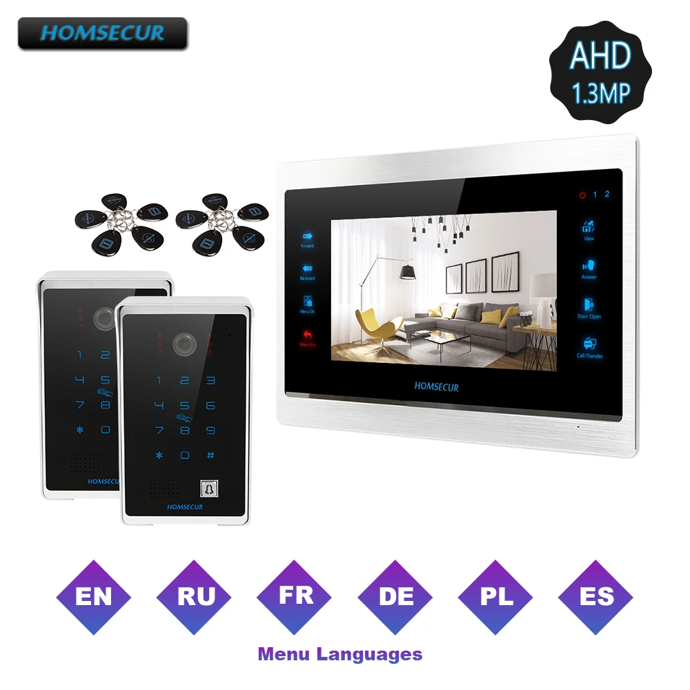 HOMSECUR (BC081HD+BM701HD-S) 7\ Wired AHD Video Door Entry Security Intercom with Call Transfer (BC081HD+BM701HD-S)