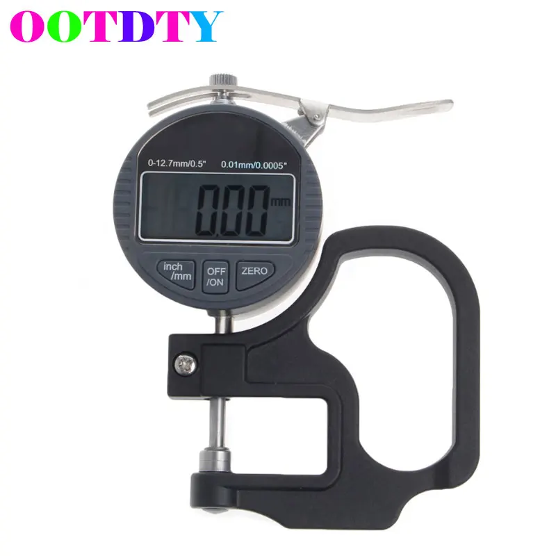 

OOTDTY Electronic Thickness Micrometer Digital Thickness Meter Gauge 0.01mm Depth Tester