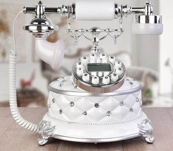 

Antique telephone fashion vintage old fashioned telephone fashion household Blue screen/Caller ID