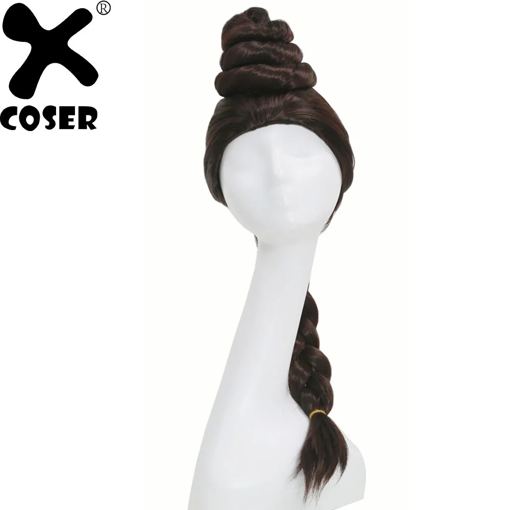 XCOSER принцесса Лея реквизит для косплея цвет кофе коричневый длинные волосы с