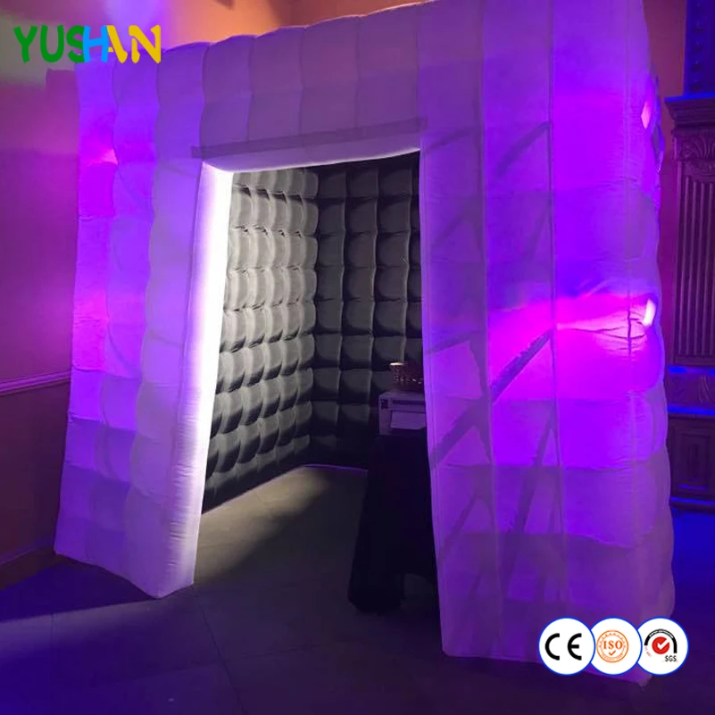 

210D Oxford material 8ft Inflatable photo booth wedding backdrop with Bulbs lights Inflatable enclosure tent For Party Rental