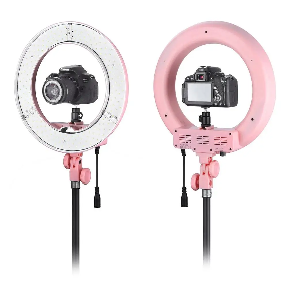 ضوء رينغ لايت Fotopal Pink Color 180 LED مع حامل ثلاثي وحقيبة مناسب لتصوير البورتريه ومحتوى الفيديو - Image 3