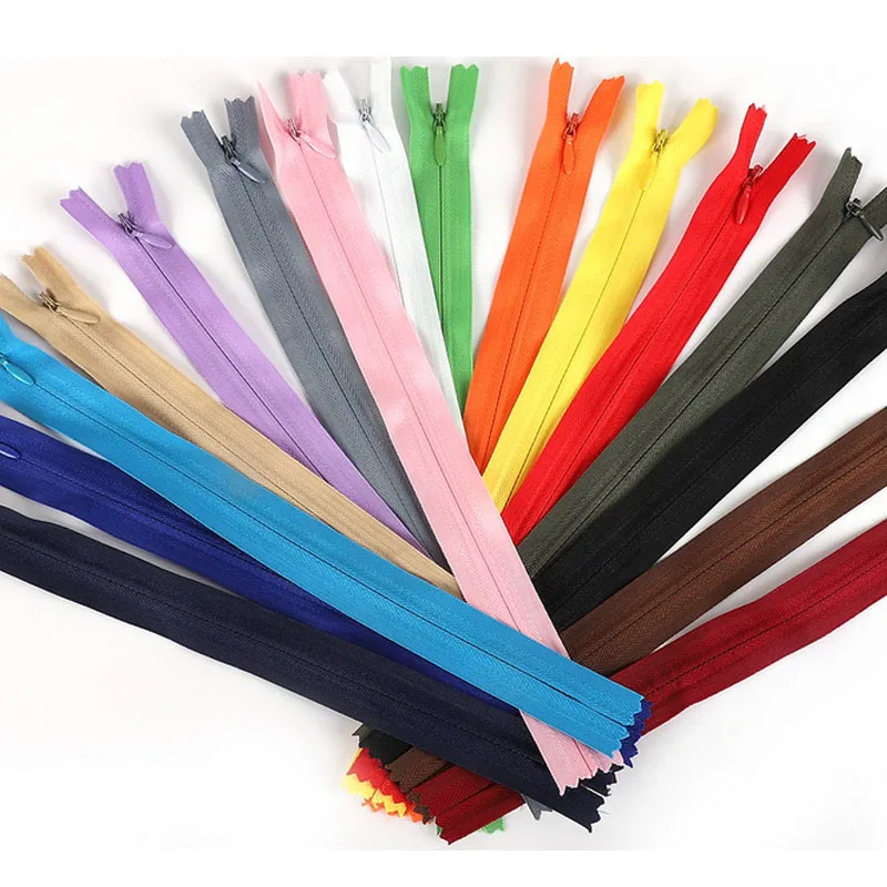 

10Pcs 3# Invisible Zippers For Sewing Clothes Colorful Long 28cm 35cm 40cm 50cm 55cm 60cm Handcraft DIY Nylon Coil Zipper