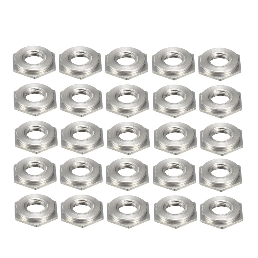 25Pcs M4 x 0.7mm Pitch Hex Head Carbon Steel Blind Hole Nuts 