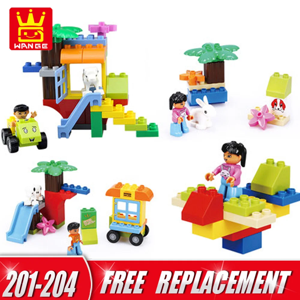 

Wange 201-204 Big Size Creative Bricks DIY Building Blocks for 1.5Y Above Creative Educational Kids Toys Baby Gifts