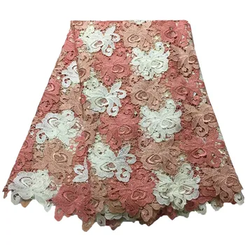 

High quality nigerian wedding african lace fabrics/most popular guipure cord lace fabric for wedding dress HJ1116-1