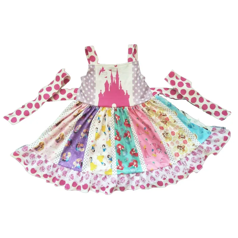 

2019 fashion cartoon dress for baby girls high quality elegant casual party dresses lace dotted children kids clothing gxj