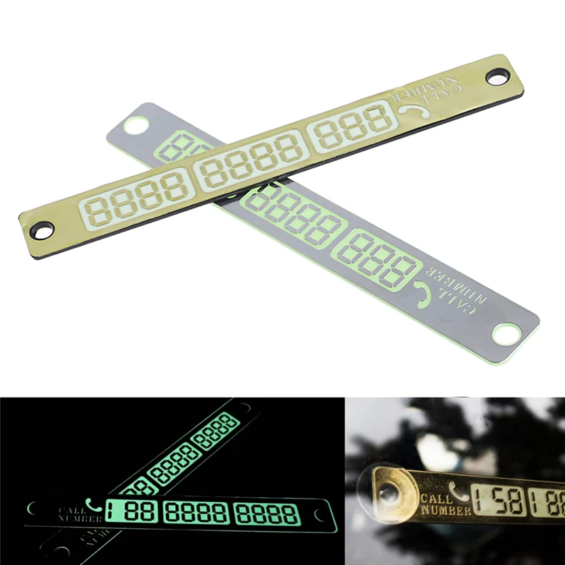 

2017 Car-Styling Telephone Number Card Temporary Car Parking Card Notification Night Luminous Sucker Plate Number Card JUN13