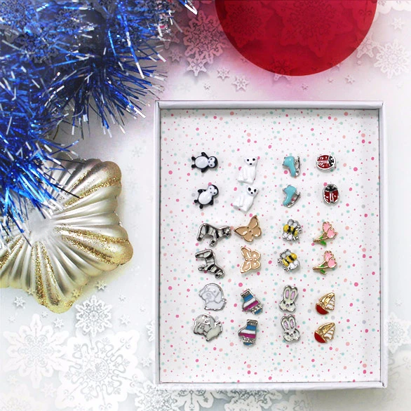 Onnea Newest 12 Pairs Assorted Enamel Kids Stud Earring Set Small Animal Cute Dog Bunny Butterfly Summer Earring Children Brinco