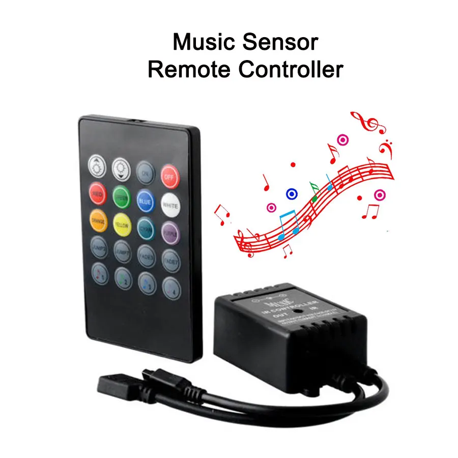 IR RF Wireless Music Remote Control RGB RGBW Controller Dimmer 11 17 20 24 40 44 Keys for 5050 5630 2835 3528 LED Strip Light (2)