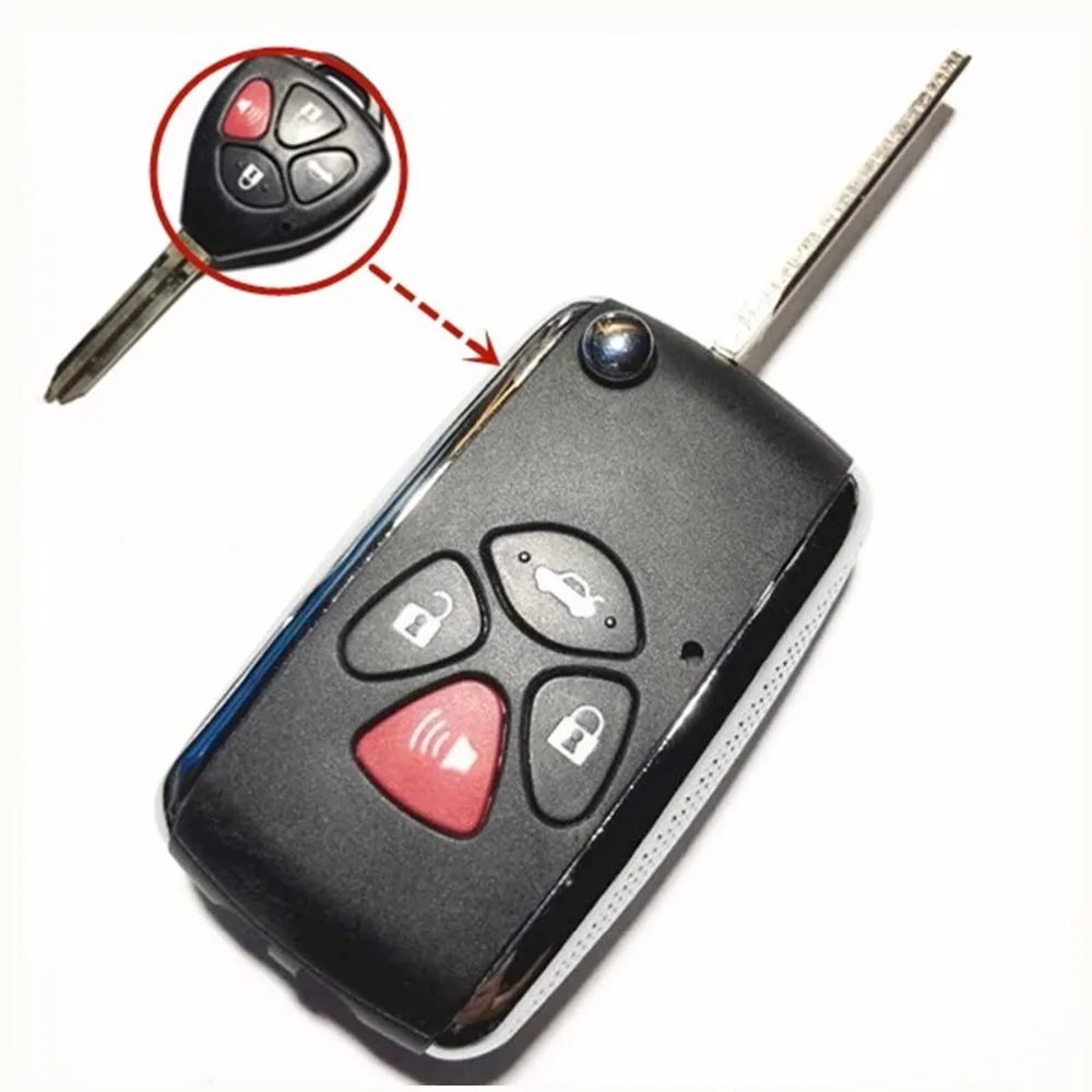 

4 Buttons Modified Flip Car Remote Fob Case For Toyota Camry Avalon Corolla Matrix TOY43 Blade Car Key Shell Blank