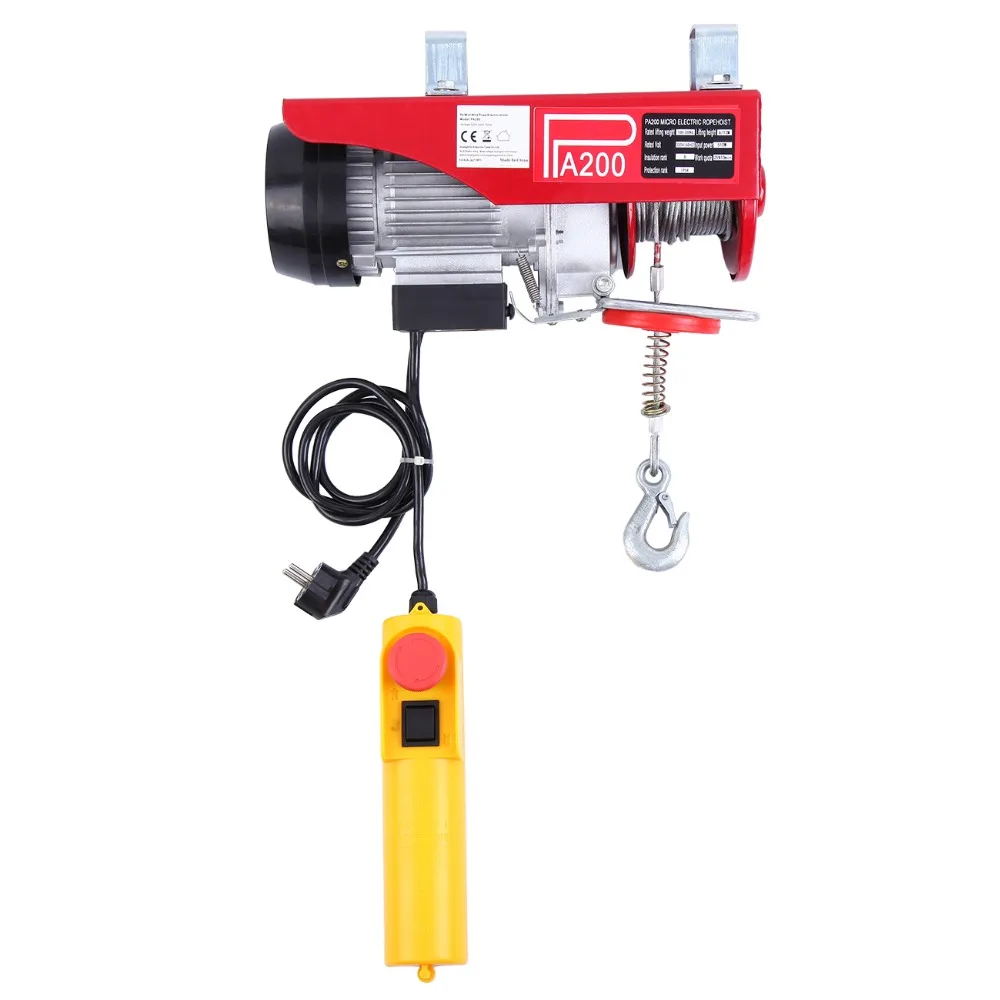 

Mini Electric Hoist Winch Crane 200kg Lifting Motor Winch Rope Hoist W/ Wireless Remote Control