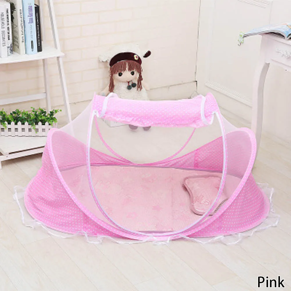

Portable Baby Crib Mosquito Net Tent Multi-Function Cradle Bed Infant Foldable Mosquito Netting For Girls Bed 2 COLORS