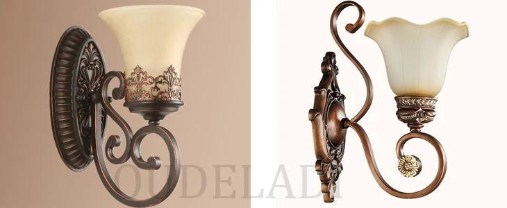 Iluminação de Vidro do Vintage Lâmpada de Parede para Sala Sala de Estar em Casa Lamparas de Pared Artístico Europeu de Estar em Casa Levou Arandela Arandela 3 Luminárias de parede