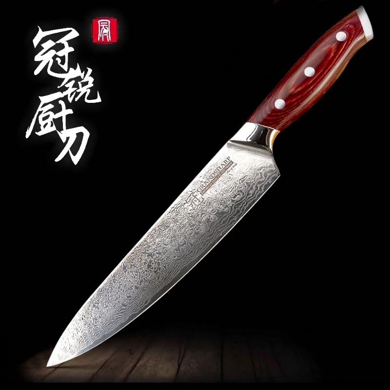 Японский дамасский кухонный нож vg10 шеф повар Santoku кухонные ножи лучший подарок