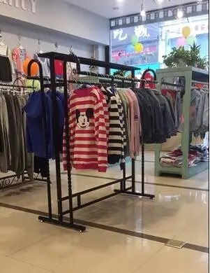 Винтаж магазин одежды двойной ряд River island пол вешалка. Дисплей стойке. Для мужчин и Женская одежда магазин железные art shelf.75 - Цвет: 15