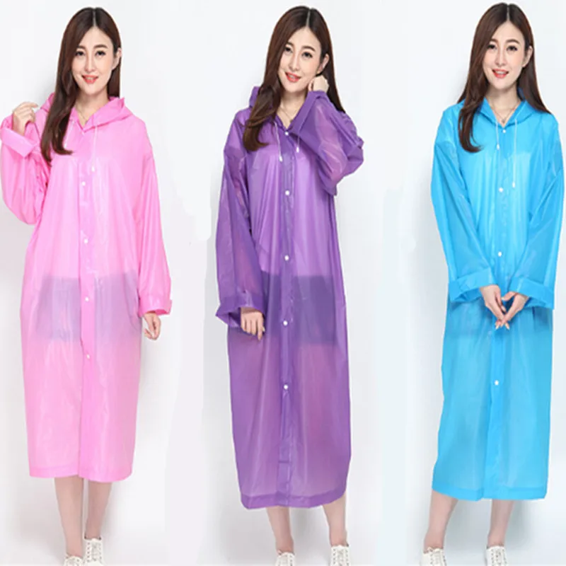 

Adult Eva environmental protection fashion outdoor raincoat large size for travel walk non-one-time thickening raincoat