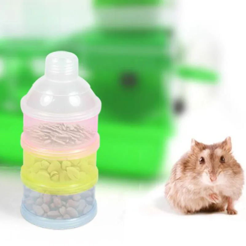 

Portable 3-layer small Pet Feeding Box Hamsters / Chinchillas Small Animals Mascota Feeder Snack Box