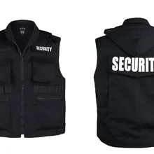 Мужской женский армейский Стиль Безопасности Униформа жилет-черный-Размер S, M, L, XL, 2XL