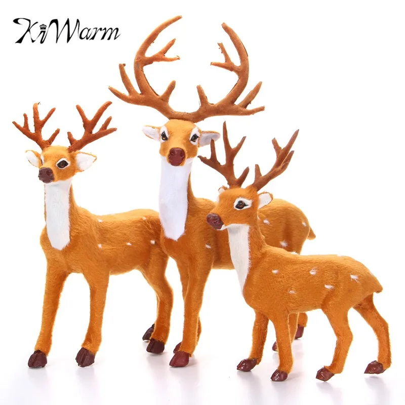 

KiWarm Christmas Deer Reindeer Elk Statues Sculptures Crafts for Home Party New Year Christmas Tree Decor Ornaments 20 25 30cm
