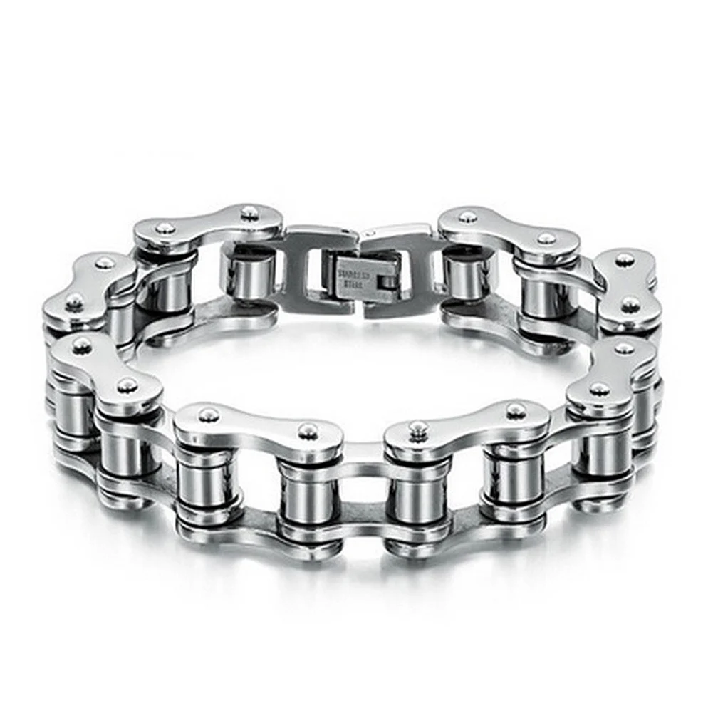 

Titanium Steel Classic Men's Cool Bracelet Link Chain Wristband Bangle Jewelry