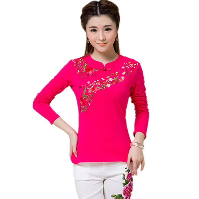 Женская Винтажная футболка с вышивкой х/б|tees women|ladies t shirttop tees |
