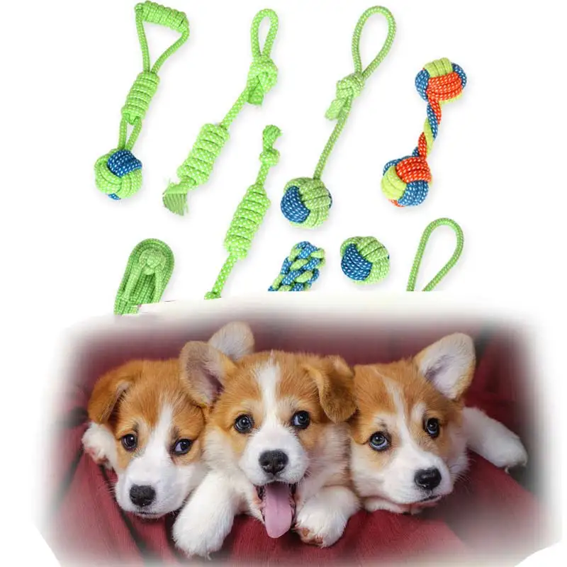 cotton dog rope toy knot puppy chew teething toys