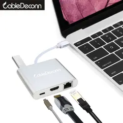 Кабель-адаптер usb-c концентратора usb3.1 Тип c Gigabit локальные сети rj45 hdmi usb3.0 usb3.1 usb c hdmi для macbook pro2017 устанавливается