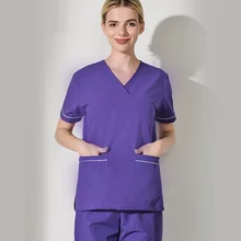 Доктор скраб костюмы Для мужчин и Для женщин Европы и Америки Мода V шеи скрабы комплект Красота спа-салон униформа