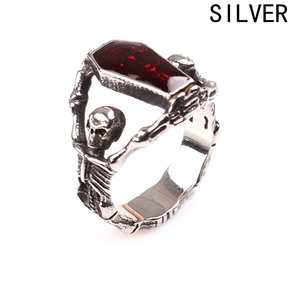 zheFanku 2018FASHION! High Quality Rhinestone Mens Boys Skull Gothic