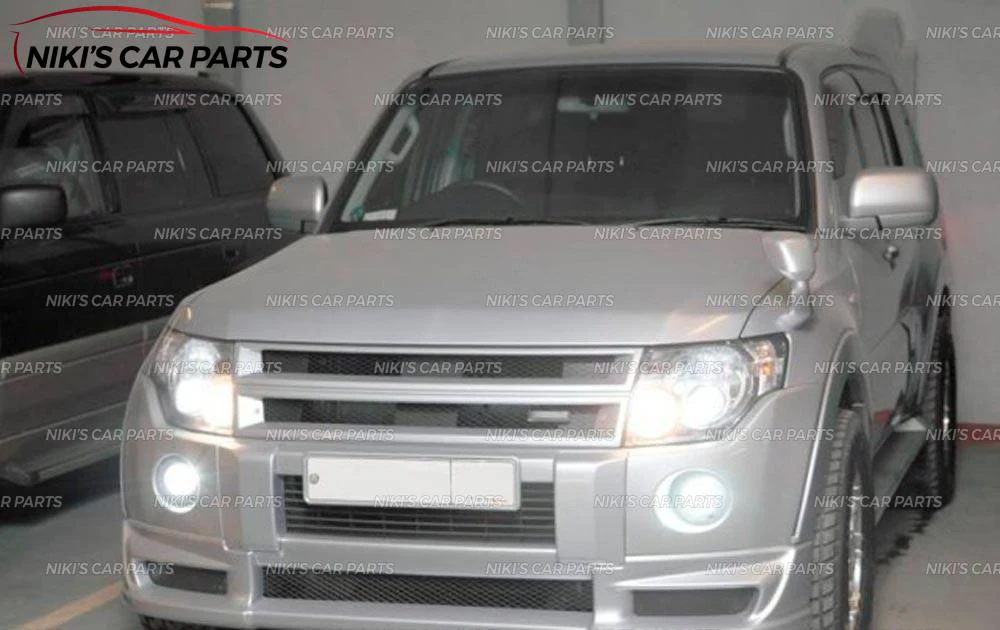 Решетка радиатора для Mitsubishi Pajero IV 2006- с перекладиной ABS пластиковый комплект кузова аэродинамическое украшение автомобиля Стайлинг тюнинг