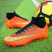 sufei Professional Football Boots Turf & FG Men Soccer Shoes Superfly Futsal Long Spikes Athletic Kids Cleats chuteira futebol