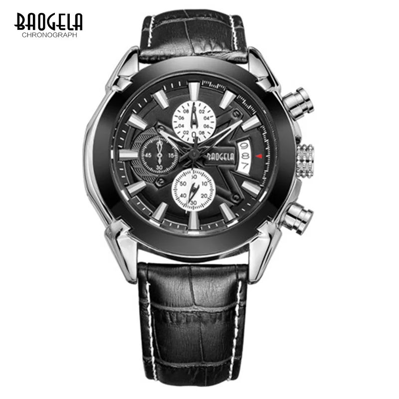 

BAOGELA Quartz Watch Man Fashion Analog Hot Luxury Leather Brand Watches Men's Casual Hour Luminous Male Wristwatch