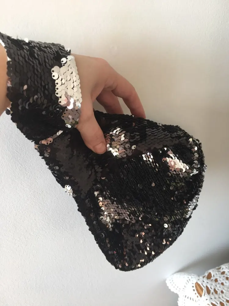 luxury handbags women bags designer 2019 Fashion Double Color Sequins Handbag Tote Ladies Wristlets Clutch Bag bolsa feminina photo review