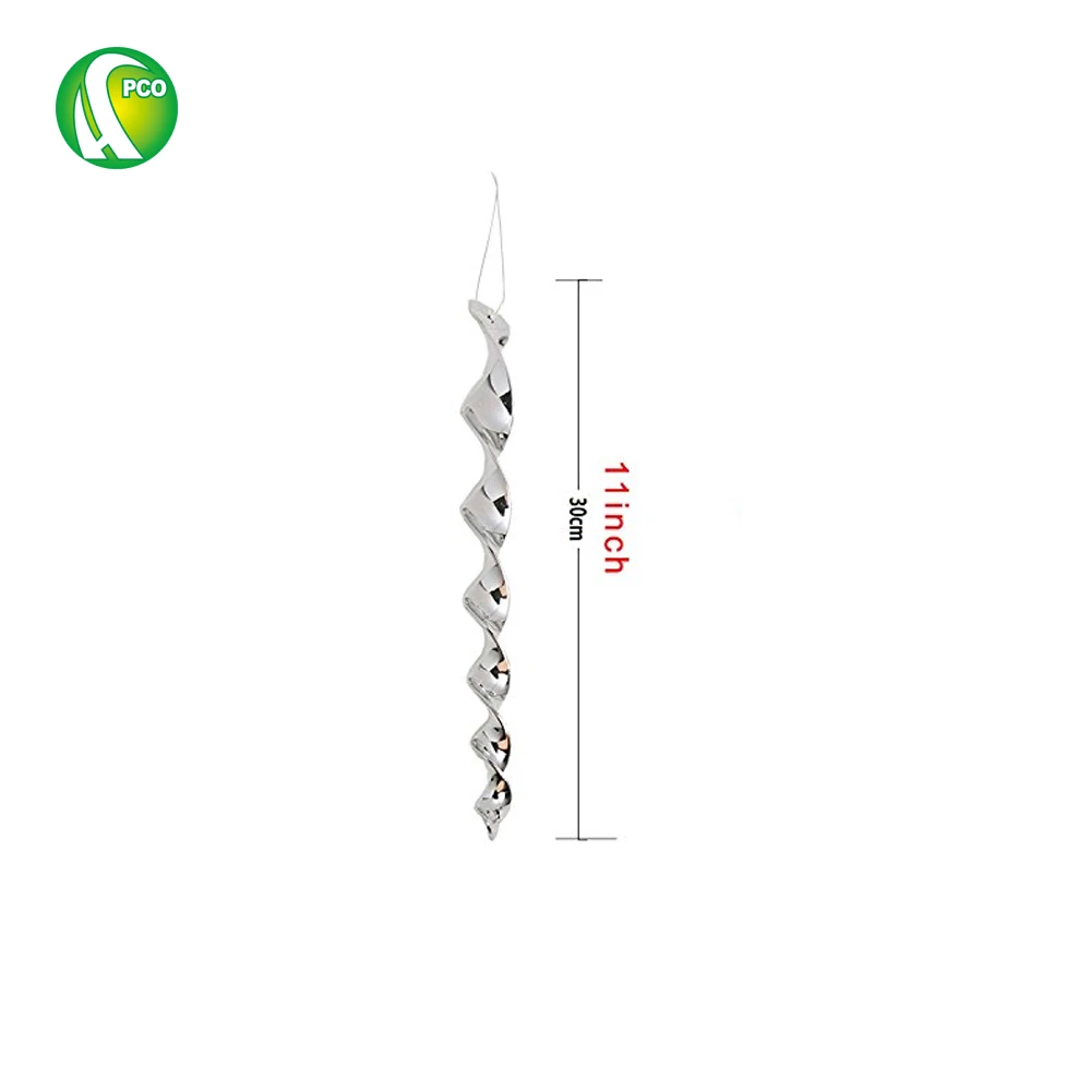 PCO Bird Repellent Reflective Scare Rods - Ornamental Spiral Bird Deterrent Control Device,PEST CONTROL  11inch/30cm (8pcs)