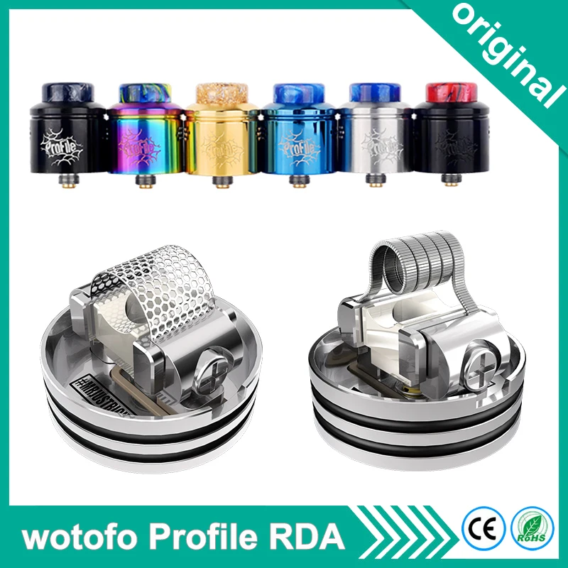 

Original Vape Tank Wotofo Profile RDA Tank 24mm 510 thread Mesh Style Coil Rebuilding Dripping RDA Atomizer Electronic Cigarette