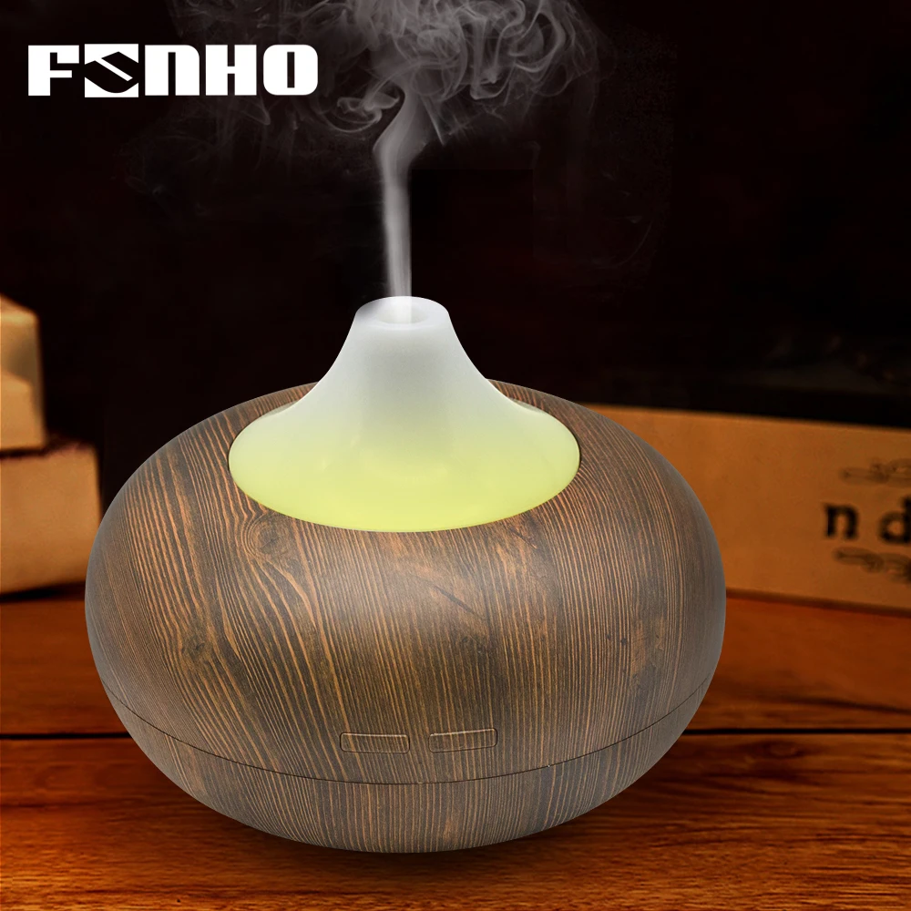 FUNHO 400ml USB Aroma Diffuser Essential Oil Aromatherapy Air Humidifier Wood Grain Mist Maker LED Color Night Light Housing | Бытовая
