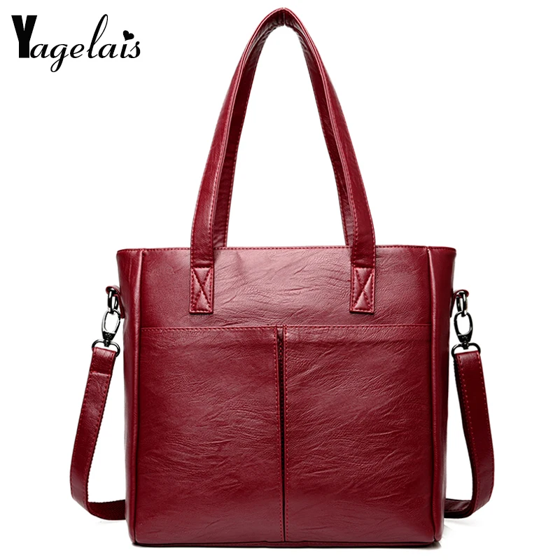 Luxury Women Box Bags Zipper Handbags Leather Shoulder Solid Crossbody ...