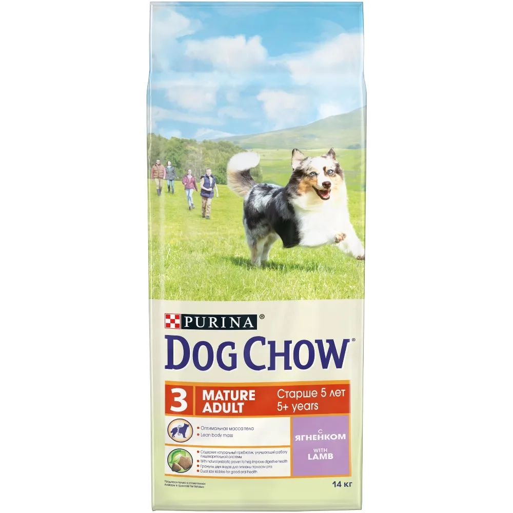 Корм для собак Dog Chow, для взрослых собак старше 5 лет, с ягненком, 14 кг