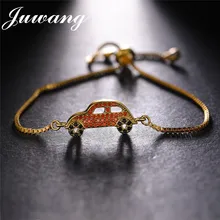 Бренд juwang милый Нежный AAA Красный кубический цирконий браслет с автомобильной темой для женщин и девочек модные украшения подарок