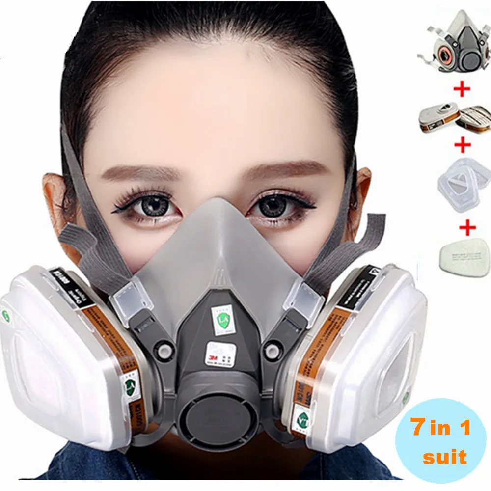 

Half face Respirator Painting Spraying Dust Gas Mask Suit w/ filter Safety Work masks for 3M 6200 N95 PM2.5