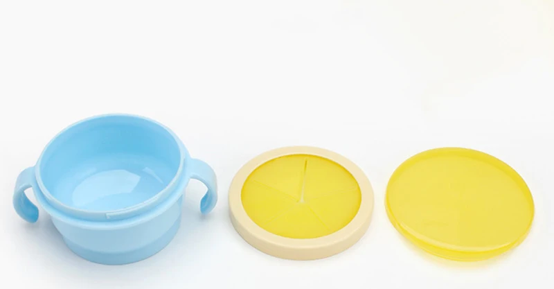 Baby 360 Rotate Spill-Proof Bowl Feeding Food Snack Dishes Tableware Container With Cover & Handle (8)