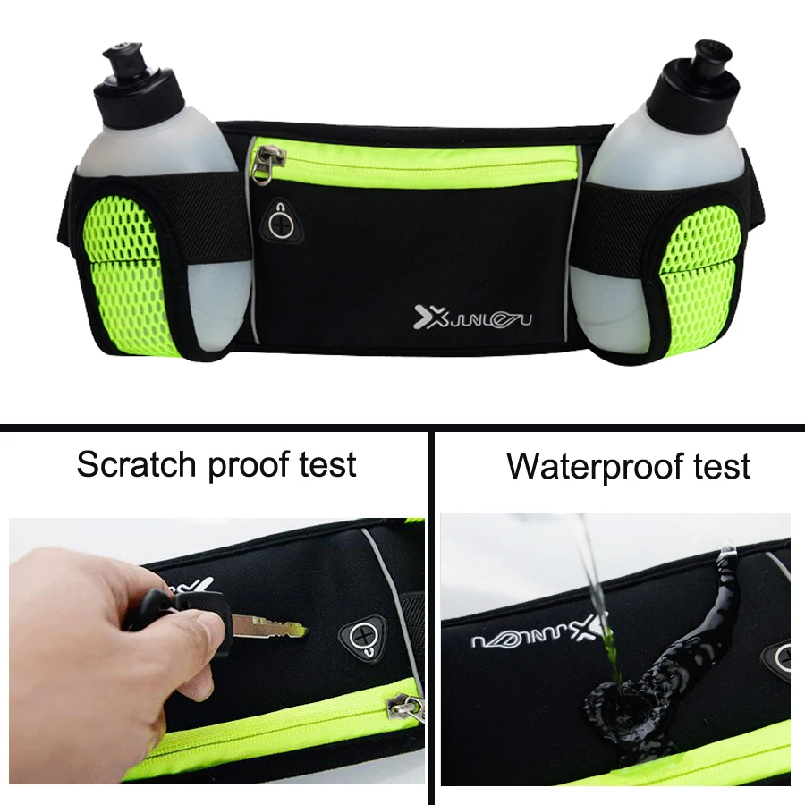 Running Bags Waist 2 Water Bottle Outdoor Camping Hiking Fitness Man Women Gym Lightweight Belt Bag Female Sports Fanny Packs