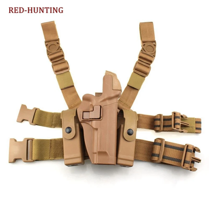 

Airsoft Hunting Drop Leg Serpa Gun Holster Tactical Thigh Platform Holster for M9 with Mag Light Pouch