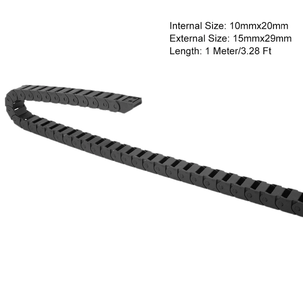 

UXCELL Hot R28 10mmx20mm 1Meter Plastic Drag Chain Cable Carrier Closed Type for CNC Machine Transmission Chains Power Parts