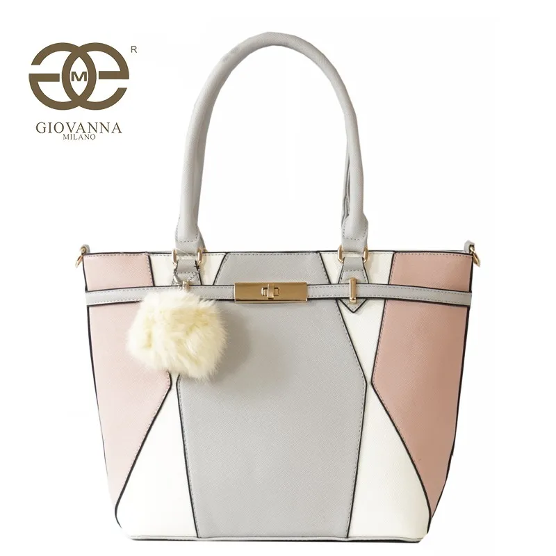 Giovanna Milano bolsos mujer de hombro bolso de mano con bandolera larga y  borla de pompón color combinado cierre de cremallera PU liso bolsos mujer  de marca famosa G2241|Bolsos de hombro| -