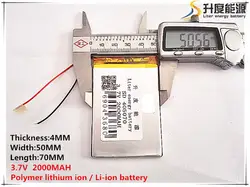 1 шт. [SD] 3,7 в, 2000 мАч, [405070] полимер литий-ионный/литий-ионный аккумулятор для игрушка, портативное зарядное устройство, gps, mp3, mp4, сотовый